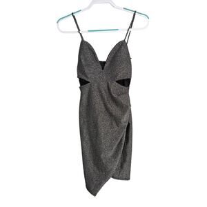 Windsor black & silver shiny cocktail above knee dress size M